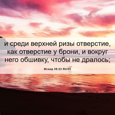 Picture 06 - Исход 39:23 RUSV - и среди верхней ризы - Bible Verse Picture