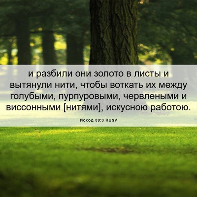 Picture 06 - Исход 39:3 RUSV - и разбили они золото в - Bible Verse Picture
