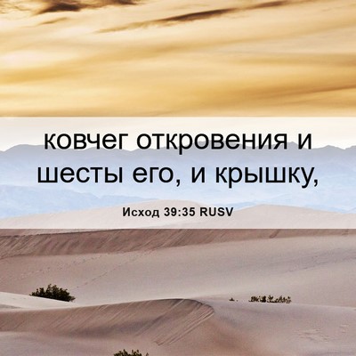 Picture 06 - Исход 39:35 RUSV - ковчег откровения и шесты - Bible Verse Picture