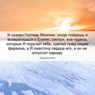 Picture 06 - Исход 4:21 RUSV - И сказал Господь Моисею: - Bible Verse Picture