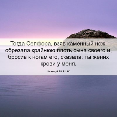 Picture 06 - Исход 4:25 RUSV - Тогда Сепфора, взяв - Bible Verse Picture