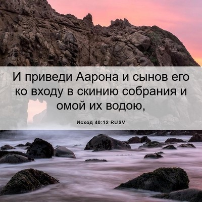 Picture 06 - Исход 40:12 RUSV - И приведи Аарона и сынов - Bible Verse Picture