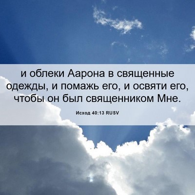Picture 06 - Исход 40:13 RUSV - и облеки Аарона в - Bible Verse Picture