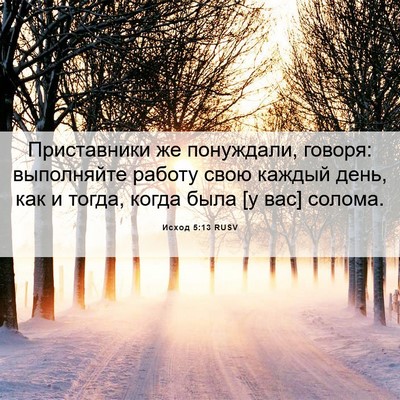 Picture 06 - Исход 5:13 RUSV - Приставники же понуждали, - Bible Verse Picture