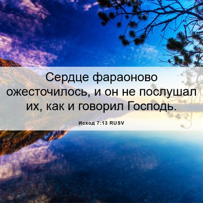 Picture 06 - Исход 7:13 RUSV - Сердце фараоново - Bible Verse Picture