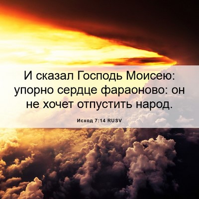 Picture 06 - Исход 7:14 RUSV - И сказал Господь Моисею: - Bible Verse Picture