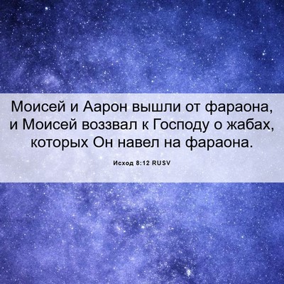 Picture 06 - Исход 8:12 RUSV - Моисей и Аарон вышли от - Bible Verse Picture