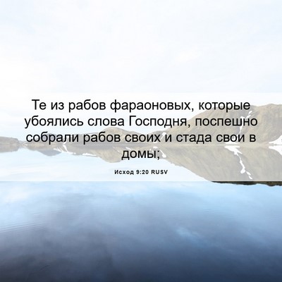 Picture 06 - Исход 9:20 RUSV - Те из рабов фараоновых, - Bible Verse Picture
