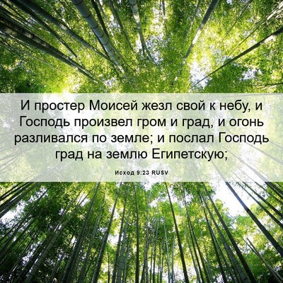 Picture 06 - Исход 9:23 RUSV - И простер Моисей жезл свой - Bible Verse Picture
