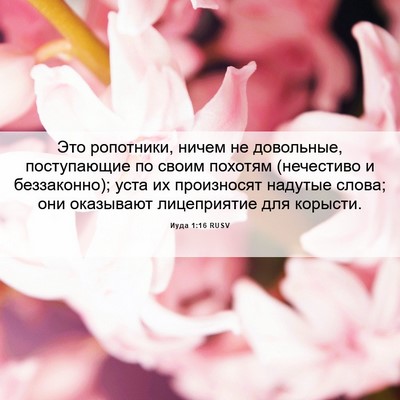 Picture 06 - Иуда 1:16 RUSV - Это ропотники, ничем не - Bible Verse Picture