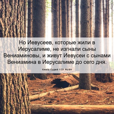 Picture 06 - Книга Судей 1:21 RUSV - Но Иевусеев, которые жили в - Bible Verse Picture