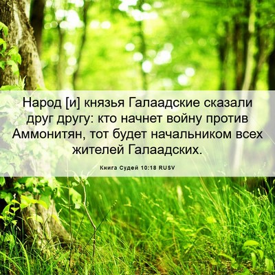 Picture 06 - Книга Судей 10:18 RUSV - Народ [и] князья Галаадские - Bible Verse Picture
