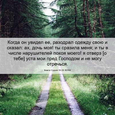 Picture 06 - Книга Судей 11:35 RUSV - Когда он увидел ее, - Bible Verse Picture