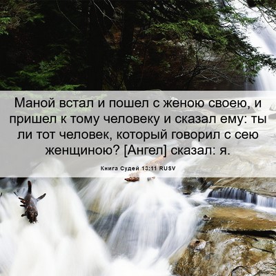 Picture 06 - Книга Судей 13:11 RUSV - Маной встал и пошел с женою - Bible Verse Picture