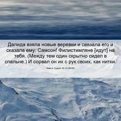 Picture 06 - Книга Судей 16:12 RUSV - Далида взяла новые веревки - Bible Verse Picture