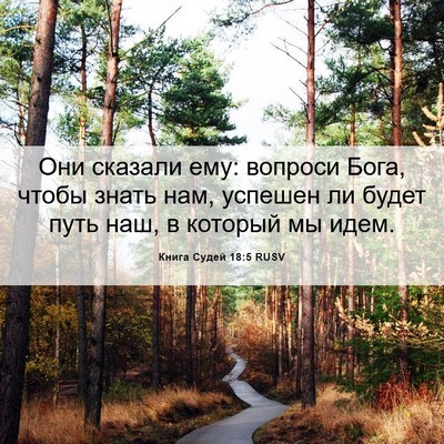 Picture 06 - Книга Судей 18:5 RUSV - Они сказали ему: вопроси - Bible Verse Picture