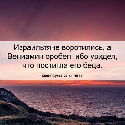 Picture 06 - Книга Судей 20:41 RUSV - Израильтяне воротились, а - Bible Verse Picture