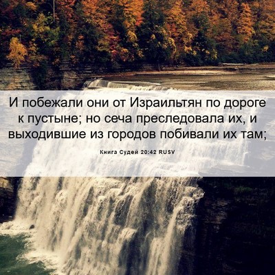 Picture 06 - Книга Судей 20:42 RUSV - И побежали они от - Bible Verse Picture