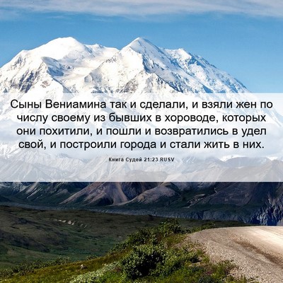 Picture 06 - Книга Судей 21:23 RUSV - Сыны Вениамина так и - Bible Verse Picture