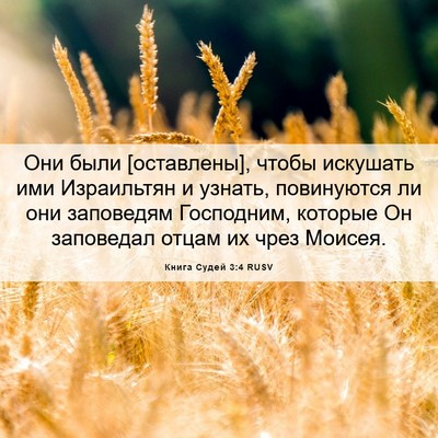 Picture 06 - Книга Судей 3:4 RUSV - Они были [оставлены], чтобы - Bible Verse Picture