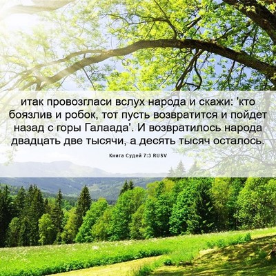 Picture 06 - Книга Судей 7:3 RUSV - итак провозгласи вслух - Bible Verse Picture
