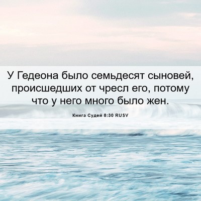 Picture 06 - Книга Судей 8:30 RUSV - У Гедеона было семьдесят - Bible Verse Picture