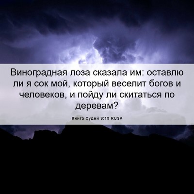 Picture 06 - Книга Судей 9:13 RUSV - Виноградная лоза сказала - Bible Verse Picture