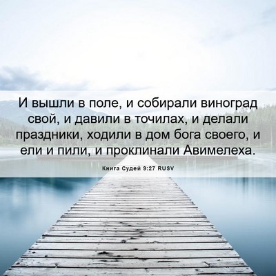 Picture 06 - Книга Судей 9:27 RUSV - И вышли в поле, и собирали - Bible Verse Picture