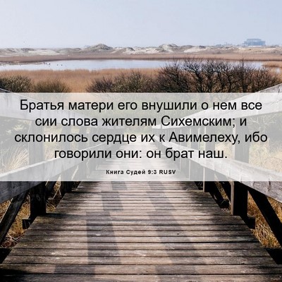 Picture 06 - Книга Судей 9:3 RUSV - Братья матери его внушили - Bible Verse Picture