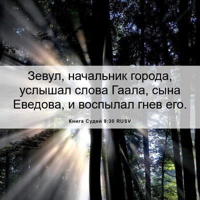 Picture 06 - Книга Судей 9:30 RUSV - Зевул, начальник города, - Bible Verse Picture