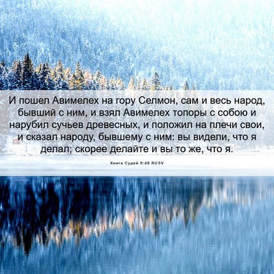 Picture 06 - Книга Судей 9:48 RUSV - И пошел Авимелех на гору - Bible Verse Picture