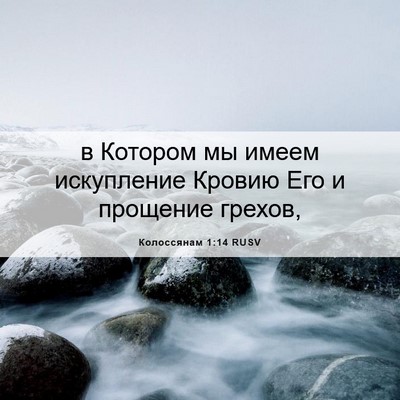 Picture 06 - Колоссянам 1:14 RUSV - в Котором мы имеем - Bible Verse Picture