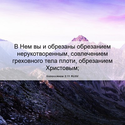 Picture 06 - Колоссянам 2:11 RUSV - В Нем вы и обрезаны - Bible Verse Picture