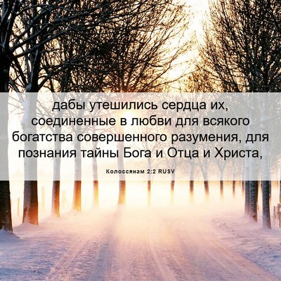 Picture 06 - Колоссянам 2:2 RUSV - дабы утешились сердца их, - Bible Verse Picture