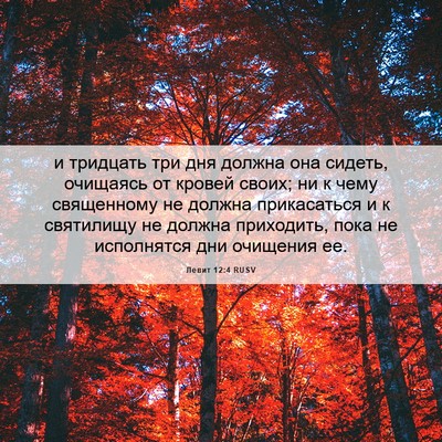 Picture 06 - Левит 12:4 RUSV - и тридцать три дня должна - Bible Verse Picture
