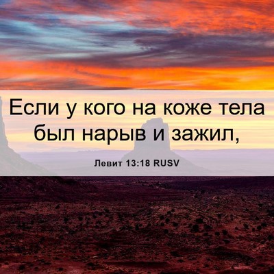Picture 06 - Левит 13:18 RUSV - Если у кого на коже тела - Bible Verse Picture