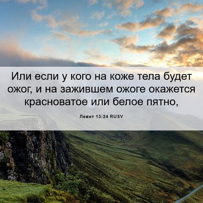Picture 06 - Левит 13:24 RUSV - Или если у кого на коже - Bible Verse Picture
