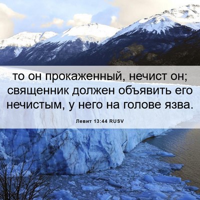 Picture 06 - Левит 13:44 RUSV - то он прокаженный, нечист - Bible Verse Picture