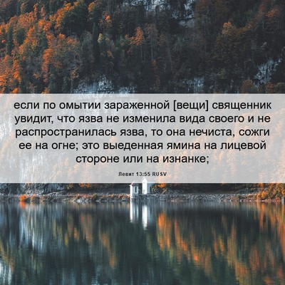 Picture 06 - Левит 13:55 RUSV - если по омытии зараженной - Bible Verse Picture