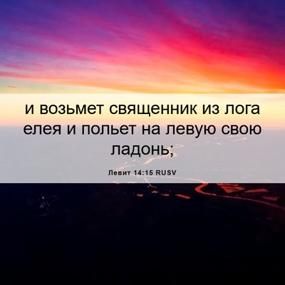 Picture 06 - Левит 14:15 RUSV - и возьмет священник из - Bible Verse Picture