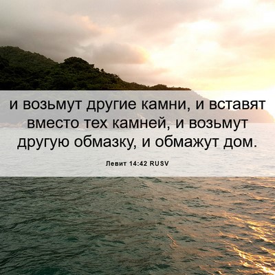 Picture 06 - Левит 14:42 RUSV - и возьмут другие камни, и - Bible Verse Picture