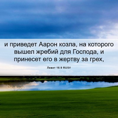 Picture 06 - Левит 16:9 RUSV - и приведет Аарон козла, на - Bible Verse Picture