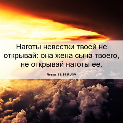 Picture 06 - Левит 18:15 RUSV - Наготы невестки твоей не - Bible Verse Picture
