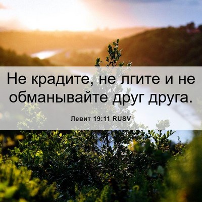 Picture 06 - Левит 19:11 RUSV - Не крадите, не лгите и не - Bible Verse Picture