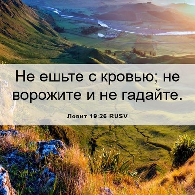 Picture 06 - Левит 19:26 RUSV - Не ешьте с кровью; не - Bible Verse Picture