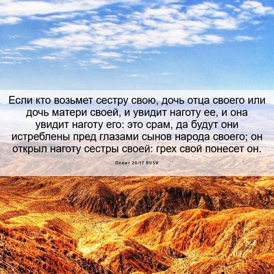 Picture 06 - Левит 20:17 RUSV - Если кто возьмет сестру - Bible Verse Picture