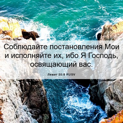 Picture 06 - Левит 20:8 RUSV - Соблюдайте постановления - Bible Verse Picture