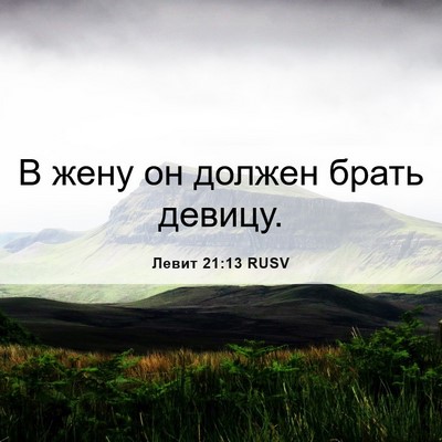 Picture 06 - Левит 21:13 RUSV - В жену он должен брать - Bible Verse Picture