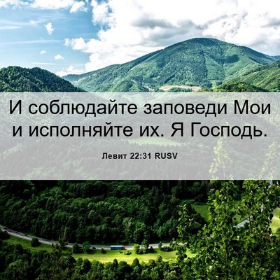 Picture 06 - Левит 22:31 RUSV - И соблюдайте заповеди Мои - Bible Verse Picture