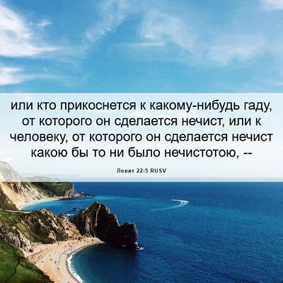Picture 06 - Левит 22:5 RUSV - или кто прикоснется к - Bible Verse Picture